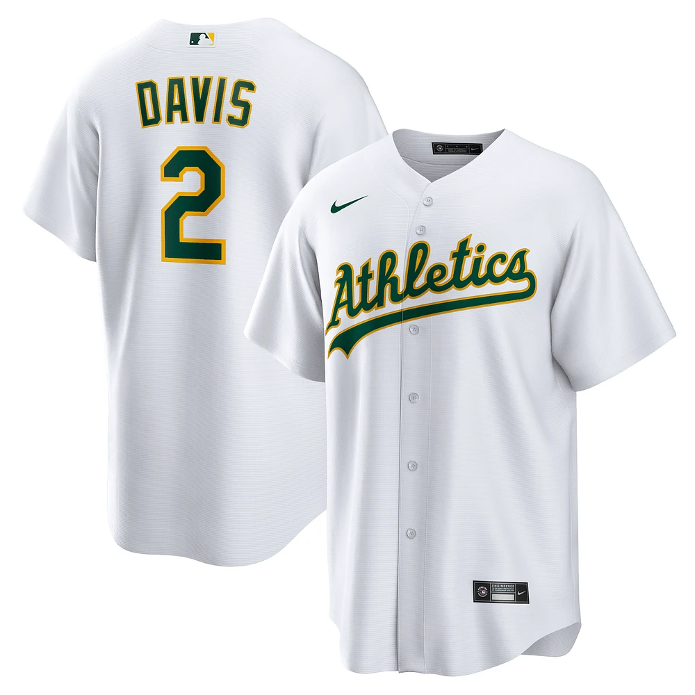 Men's Nike Khris Davis White Athletics Home Replica Player Name Jersey