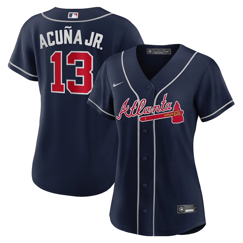 Women's Nike Ronald Acuña Jr. Navy Atlanta Braves Alternate Replica Player Jersey