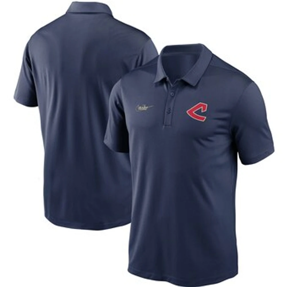Men's Nike Navy Cleveland Indians Cooperstown Collection Logo Franchise Performance Polo