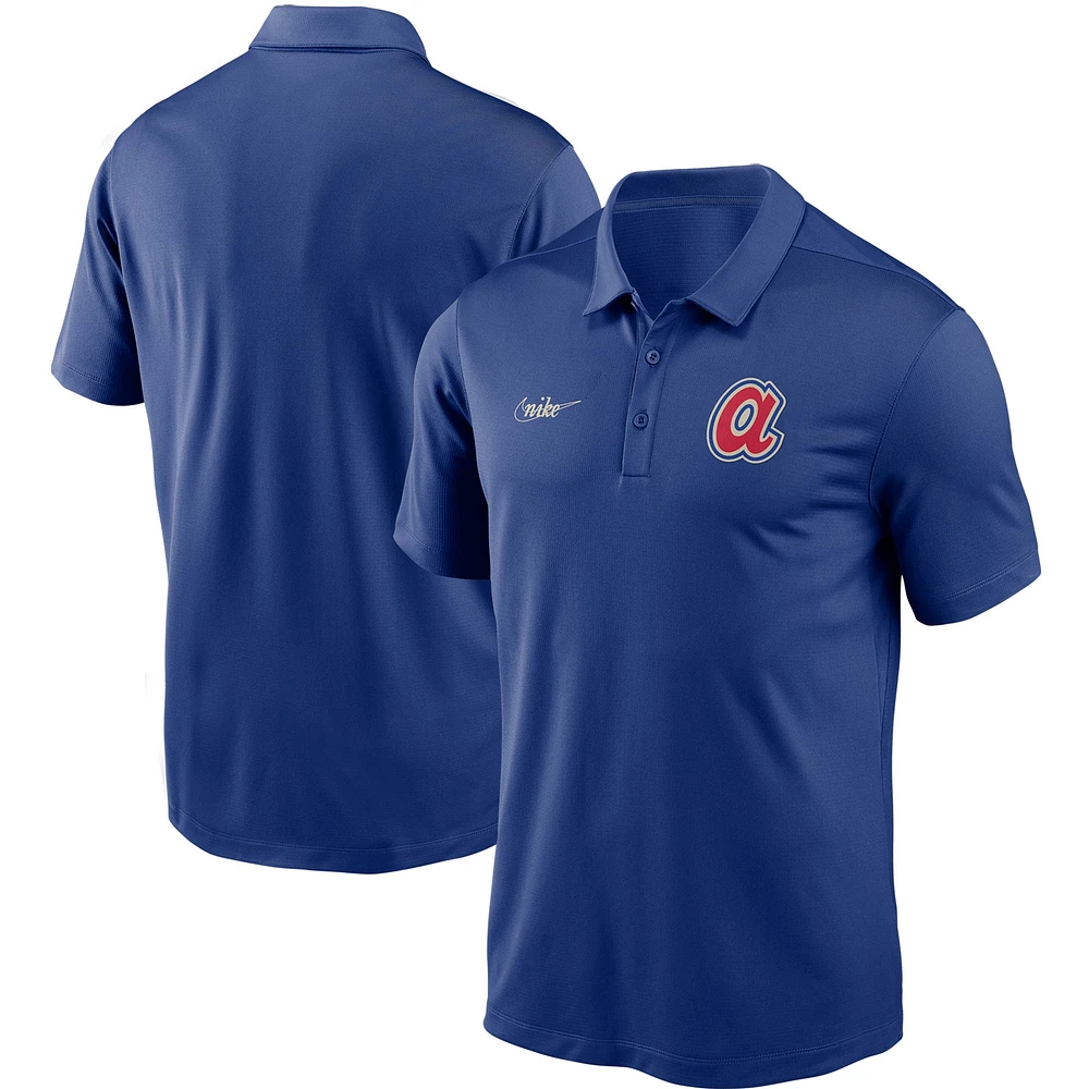 Men's Nike Royal Atlanta Braves Cooperstown Collection Logo Franchise Performance Polo