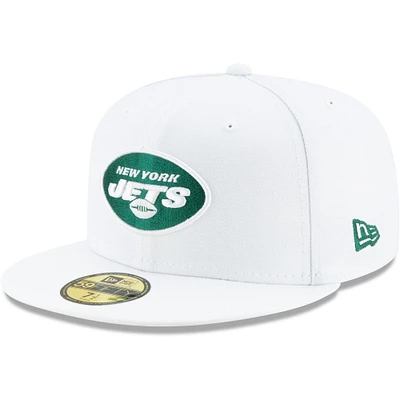 Men's New Era White York Jets Omaha 59FIFTY Fitted Hat