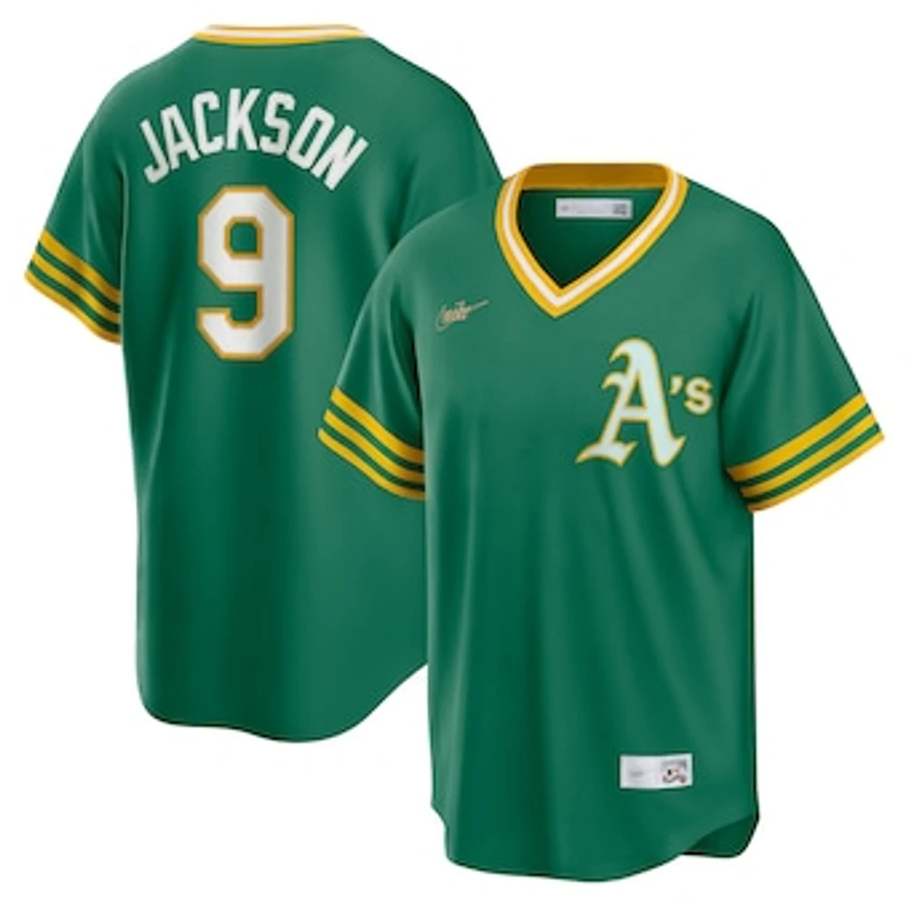 Men's Nike Reggie Jackson Kelly Green Athletics Road Cooperstown Collection Player Jersey