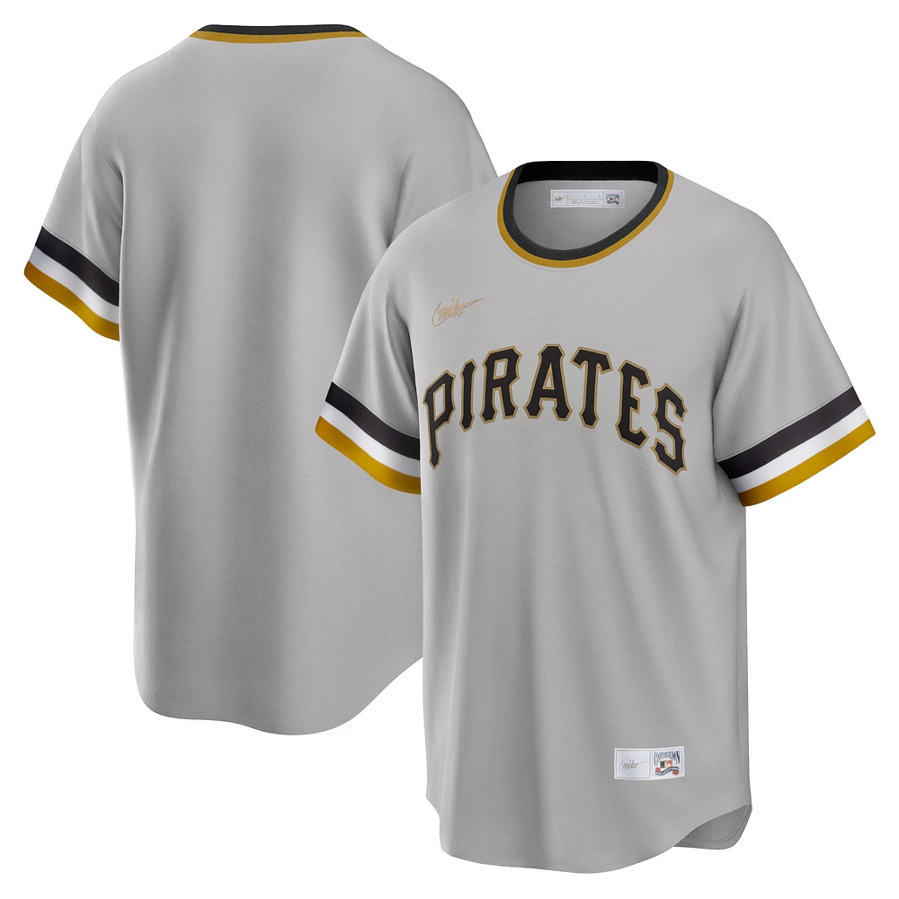 Men's Nike Gray Pittsburgh Pirates Road Cooperstown Collection Team Jersey