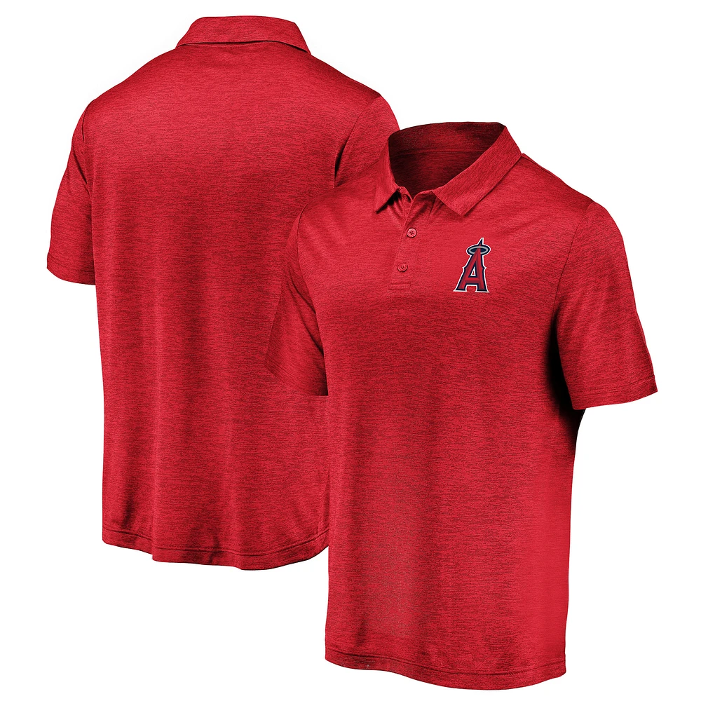 Men's Red Los Angeles Angels Iconic Striated Primary Logo Lightweight Polo