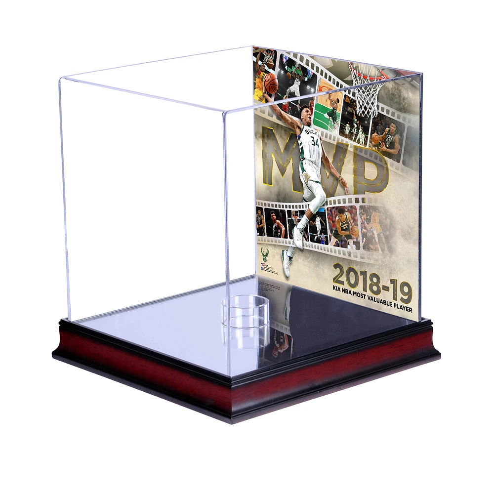 Giannis Antetokounmpo Milwaukee Bucks Mahogany NBA MVP Sublimated Basketball Display Case