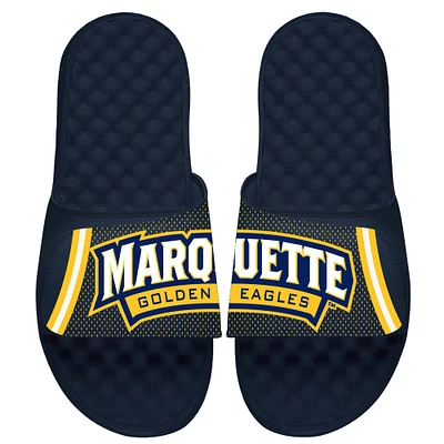 Youth ISlide Navy Marquette Golden Eagles Jersey Split Slide Sandals