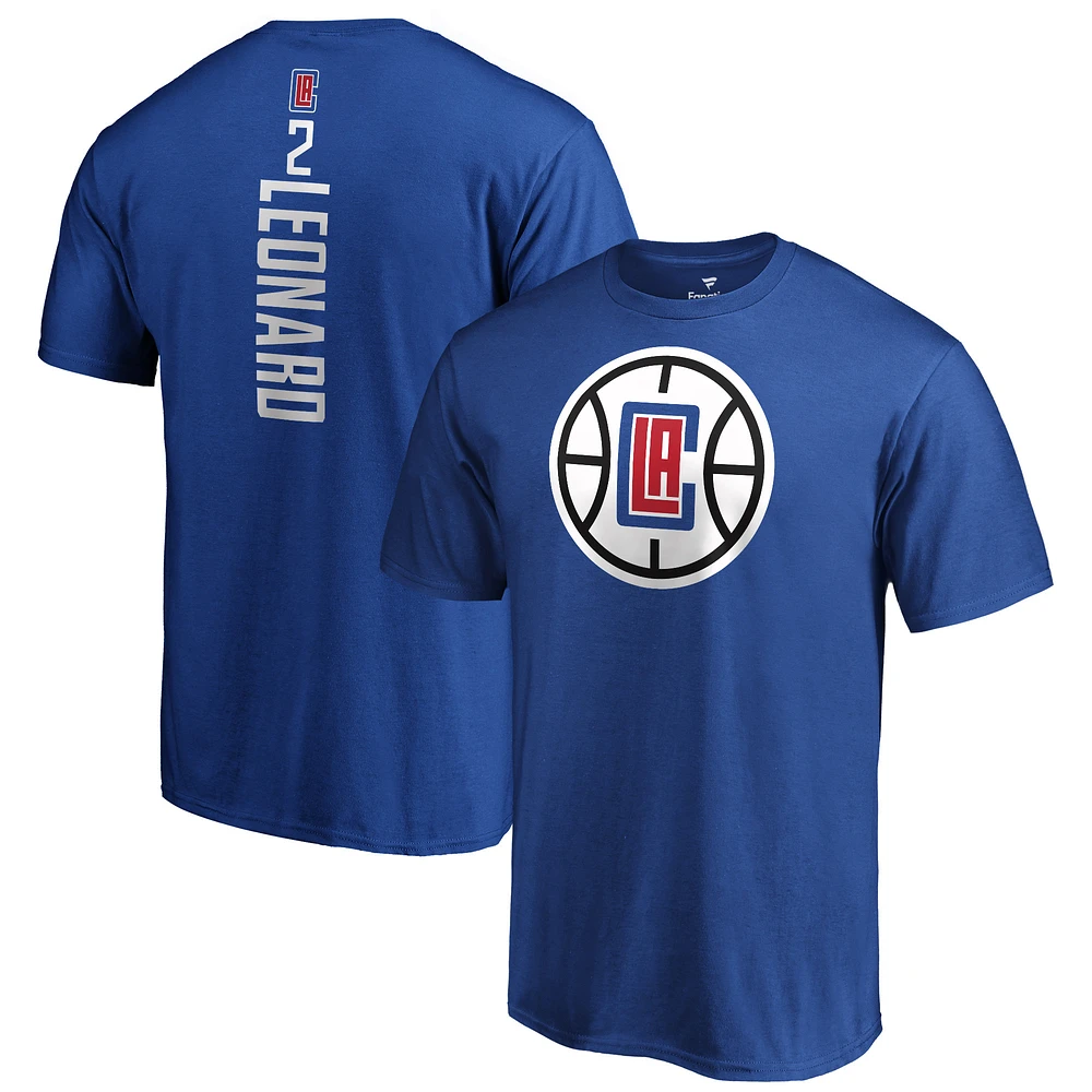 Men's Fanatics Kawhi Leonard Blue LA Clippers Playmaker Name & Number T-Shirt