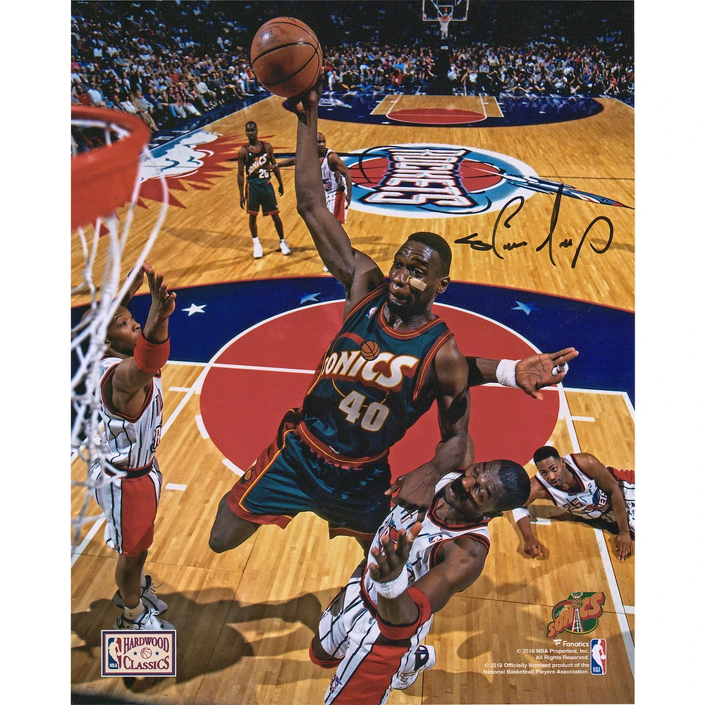 Shawn Kemp Seattle Supersonics Autographed 8" x 10" Dunk on Olajuwon Photograph