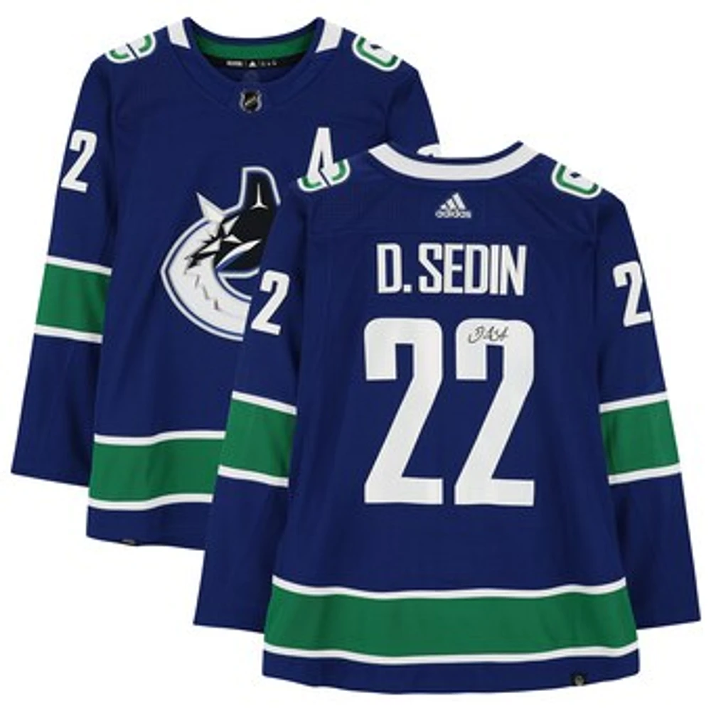 Daniel Sedin Vancouver Canucks Autographed Blue Adidas Authentic Jersey