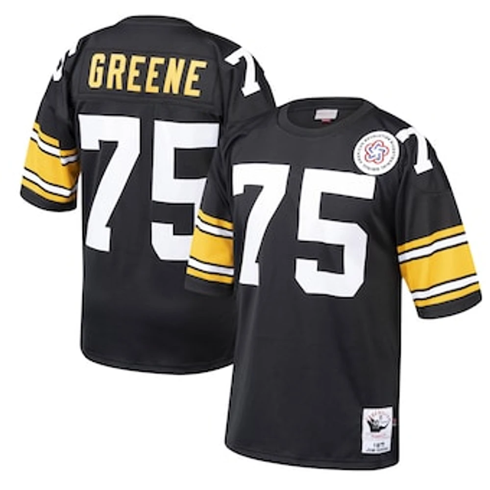 Men's Mitchell & Ness Joe Greene Black Pittsburgh Steelers 1975 Authentic Throwback Retired Player Jersey