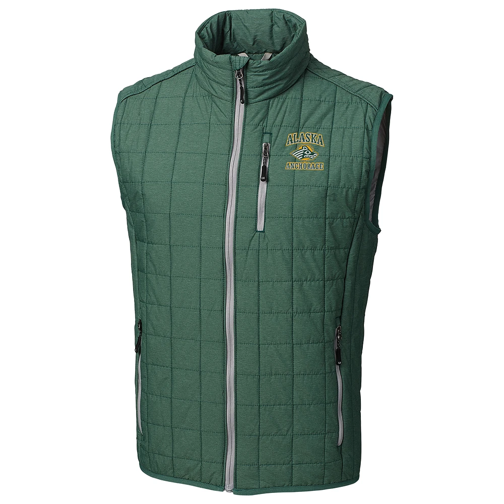 Men's Cutter & Buck Green Alaska Anchorage Seawolves Full-Zip Rainier Vest