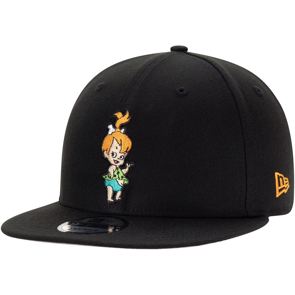 Men's New Era Black The Flintstones Pebbles 9FIFTY Snapback Adjustable Hat