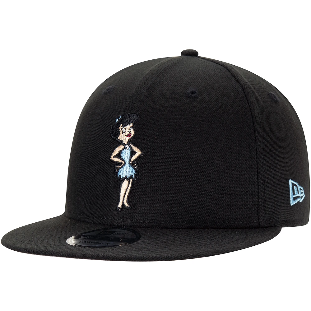 Men's New Era Black The Flintstones Betty 9FIFTY Snapback Adjustable Hat