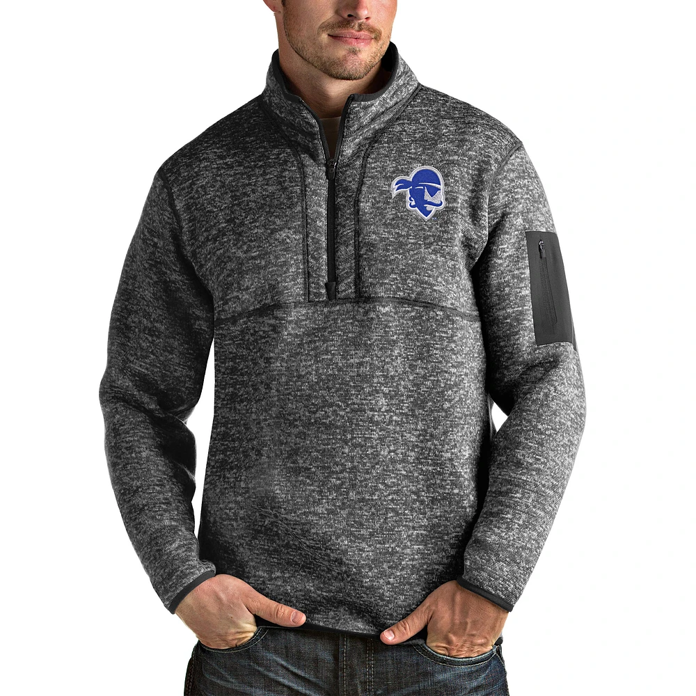 Men's Antigua Charcoal Seton Hall Pirates Fortune Half-Zip Sweatshirt