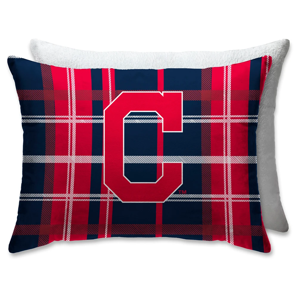 Cleveland Indians Plaid Plush Sherpa Bed Pillow