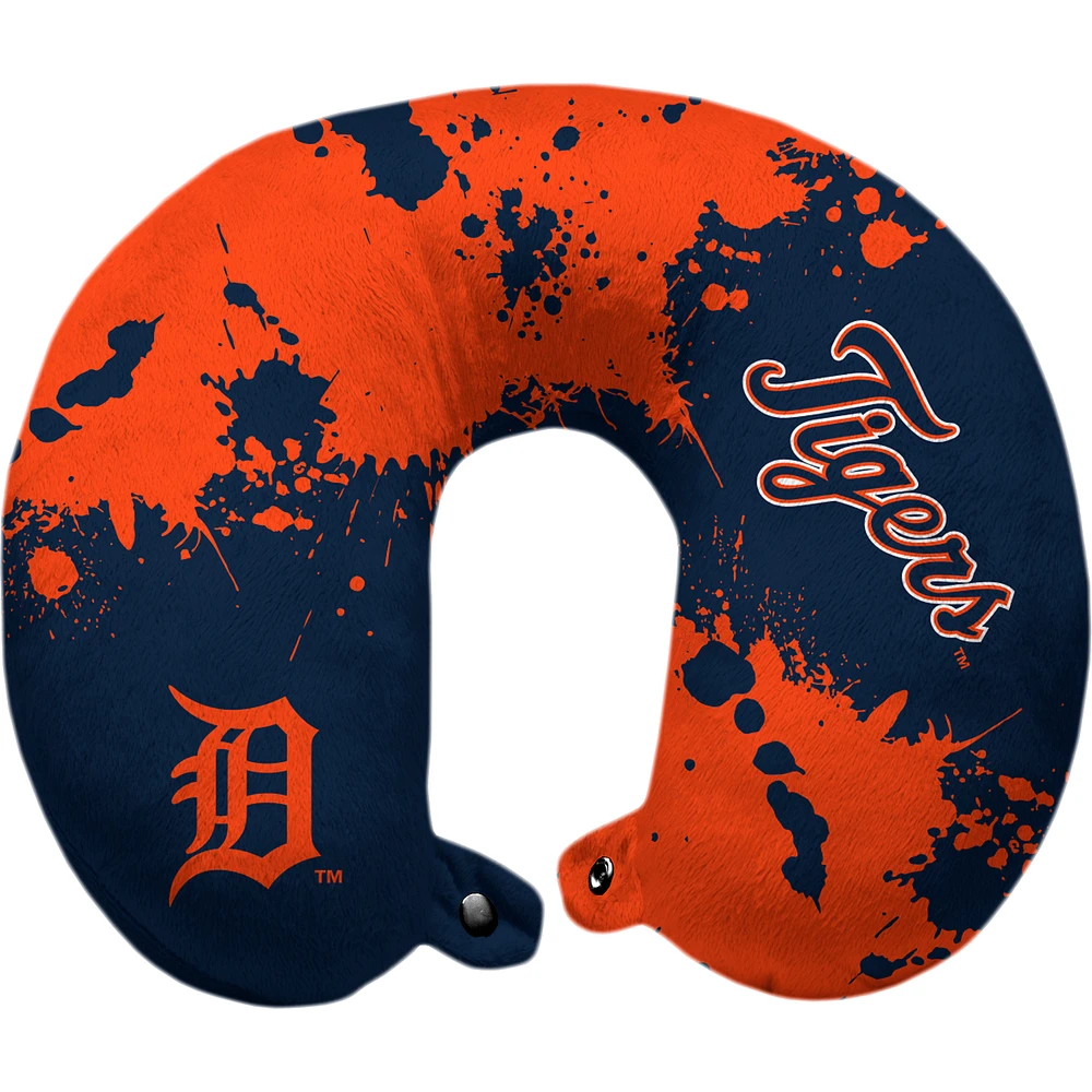 Detroit Tigers Paint Splatter Polyester Travel Pillow