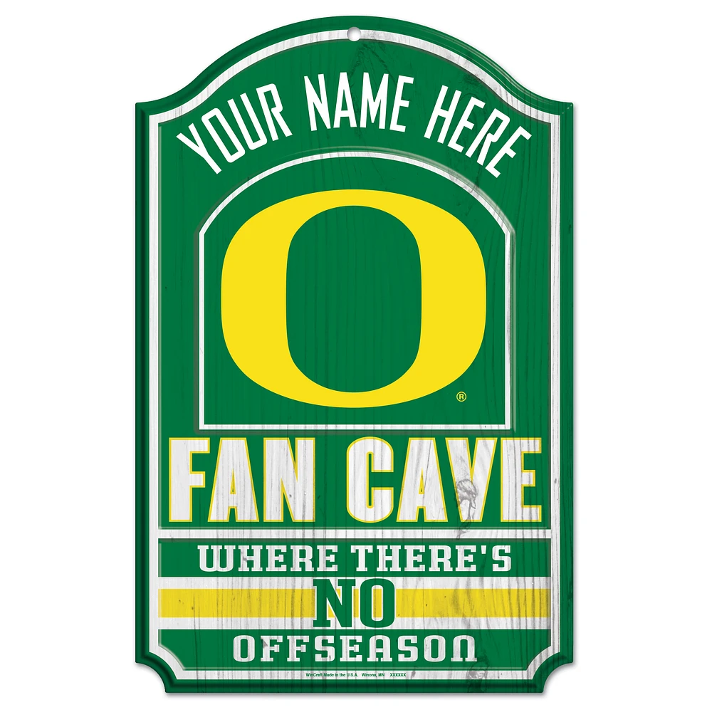 WinCraft Oregon Ducks Personalized 11'' x 17'' Fan Cave Wood Sign