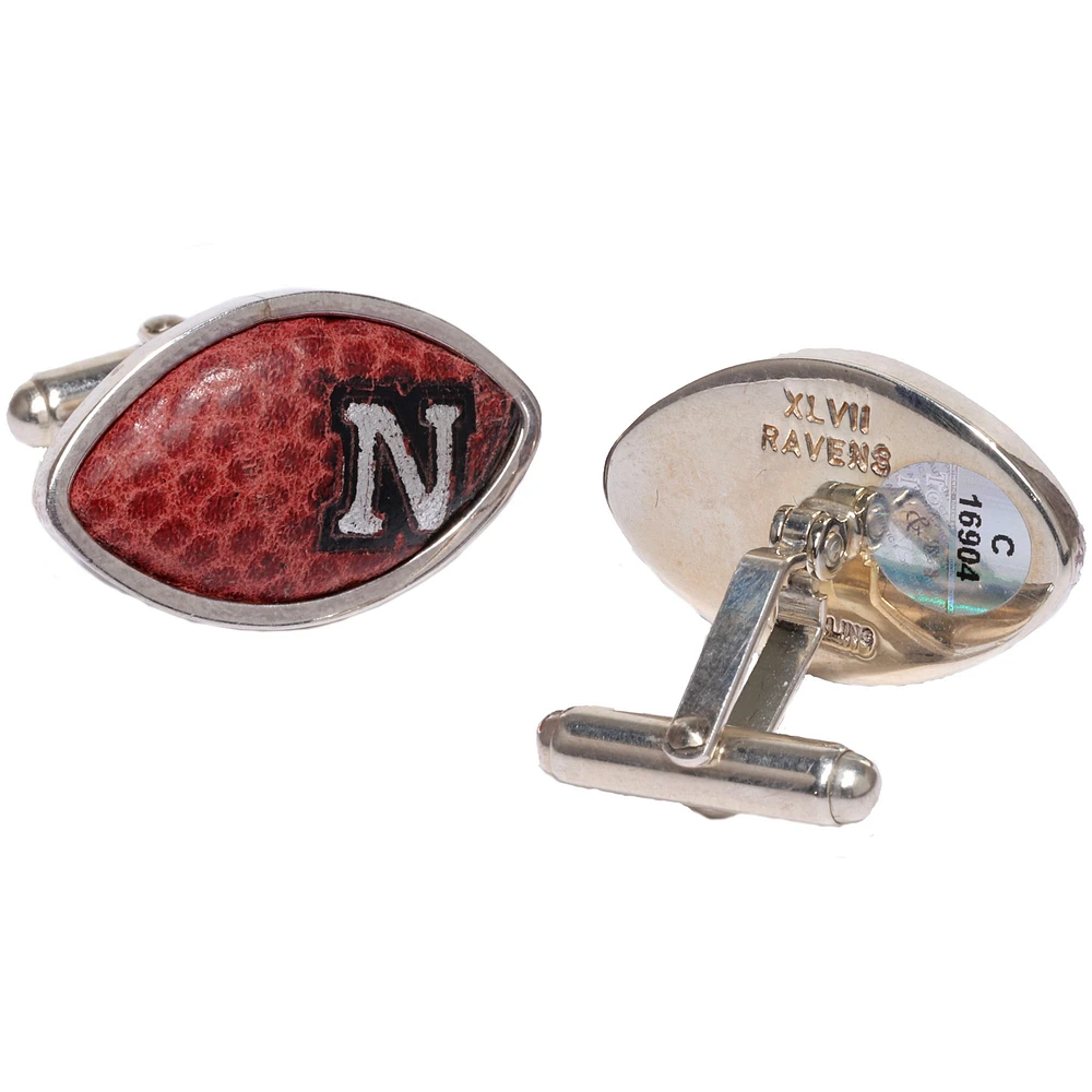 Tokens and Icons Baltimore Ravens Super Bowl XLVII Game-Used Football Cufflinks