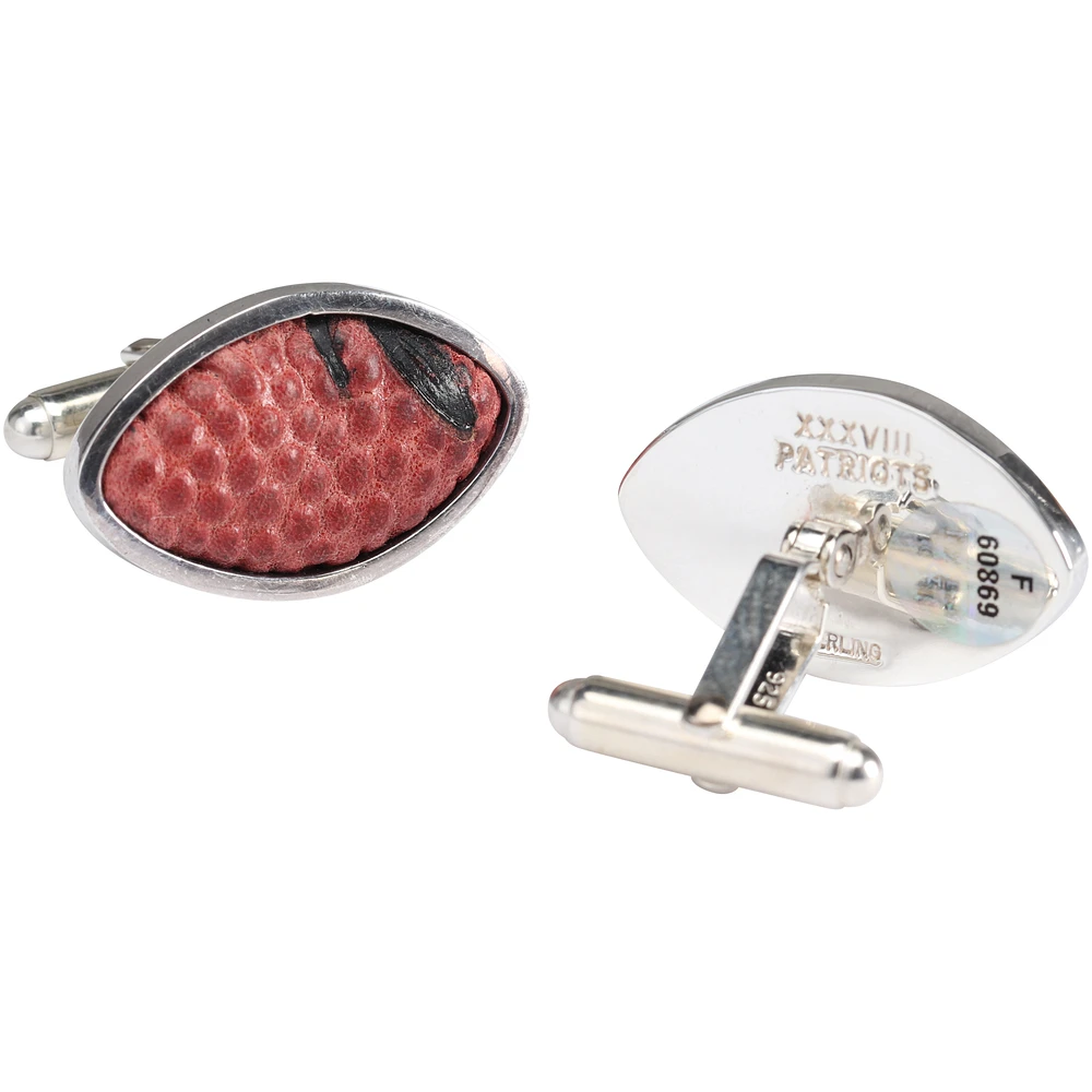 Tokens & Icons New England Patriots Super Bowl XXXVIII Game-Used Football Cufflinks