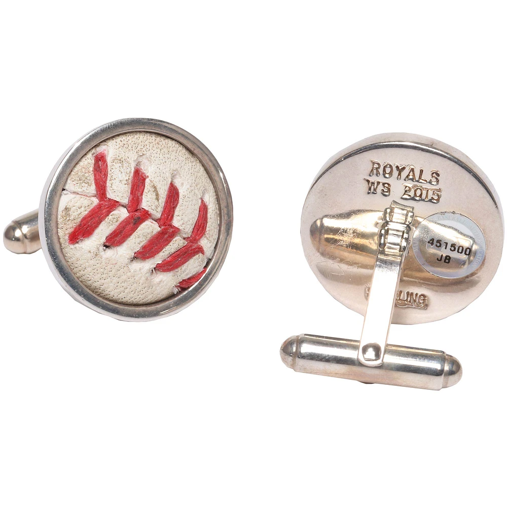 Tokens and Icons Kansas City Royals 2015 World Series Game-Used Baseball Cufflinks
