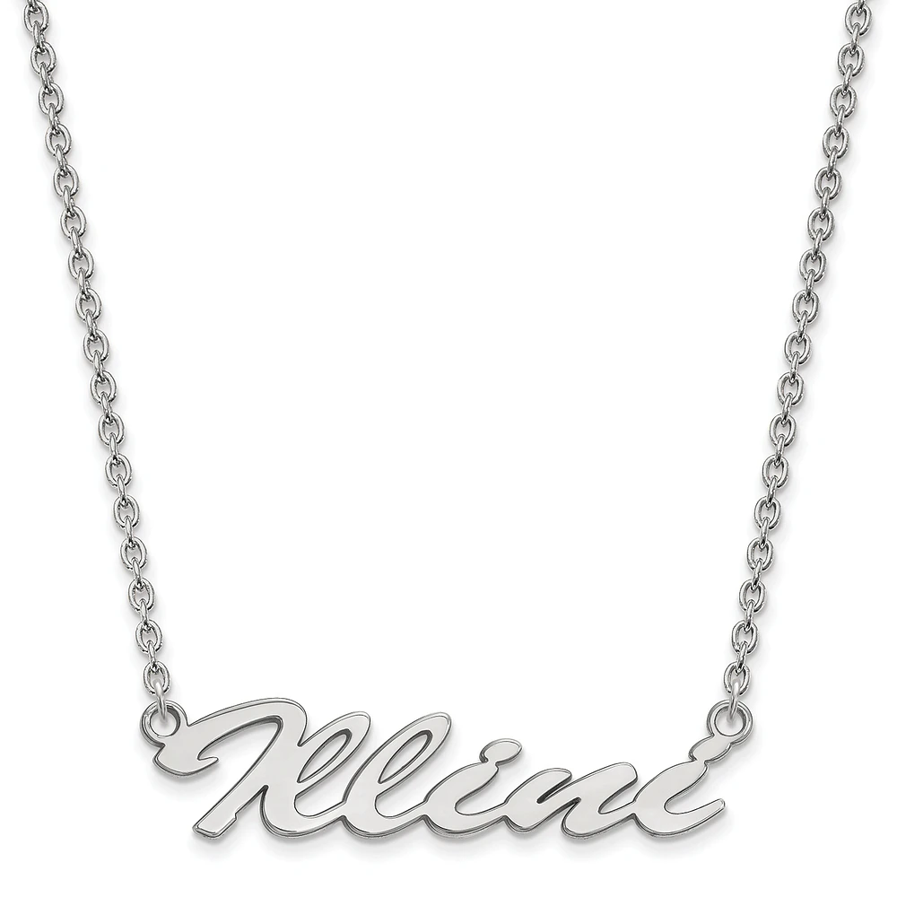 Women's Illinois Fighting Illini Sterling Silver Script Logo Necklace
