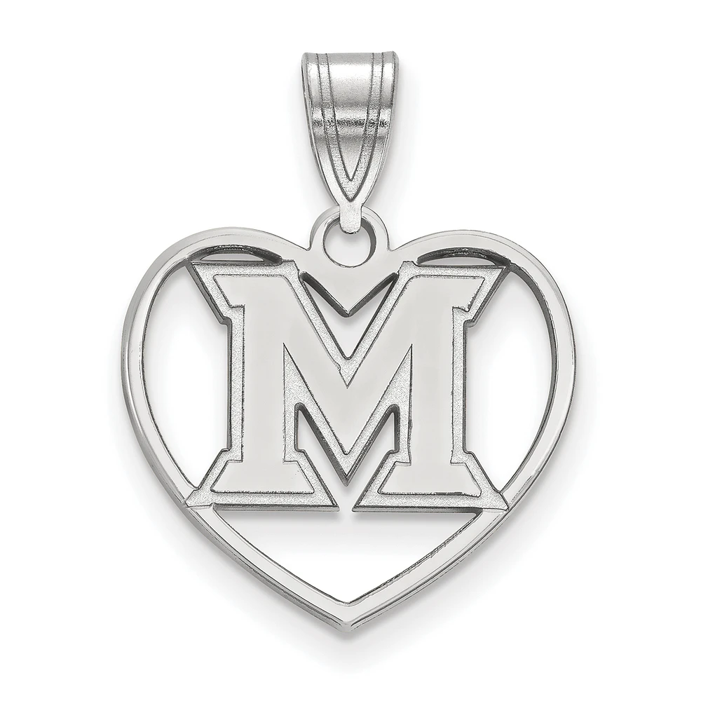 Women's Miami University RedHawks Sterling Silver Logo Heart Pendant