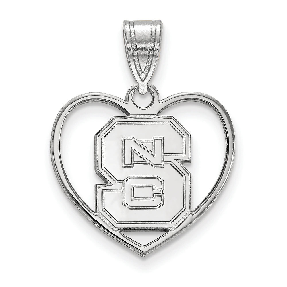Women's NC State Wolfpack Sterling Silver Logo Heart Pendant
