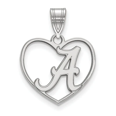 Women's Alabama Crimson Tide Sterling Silver Logo Heart Pendant