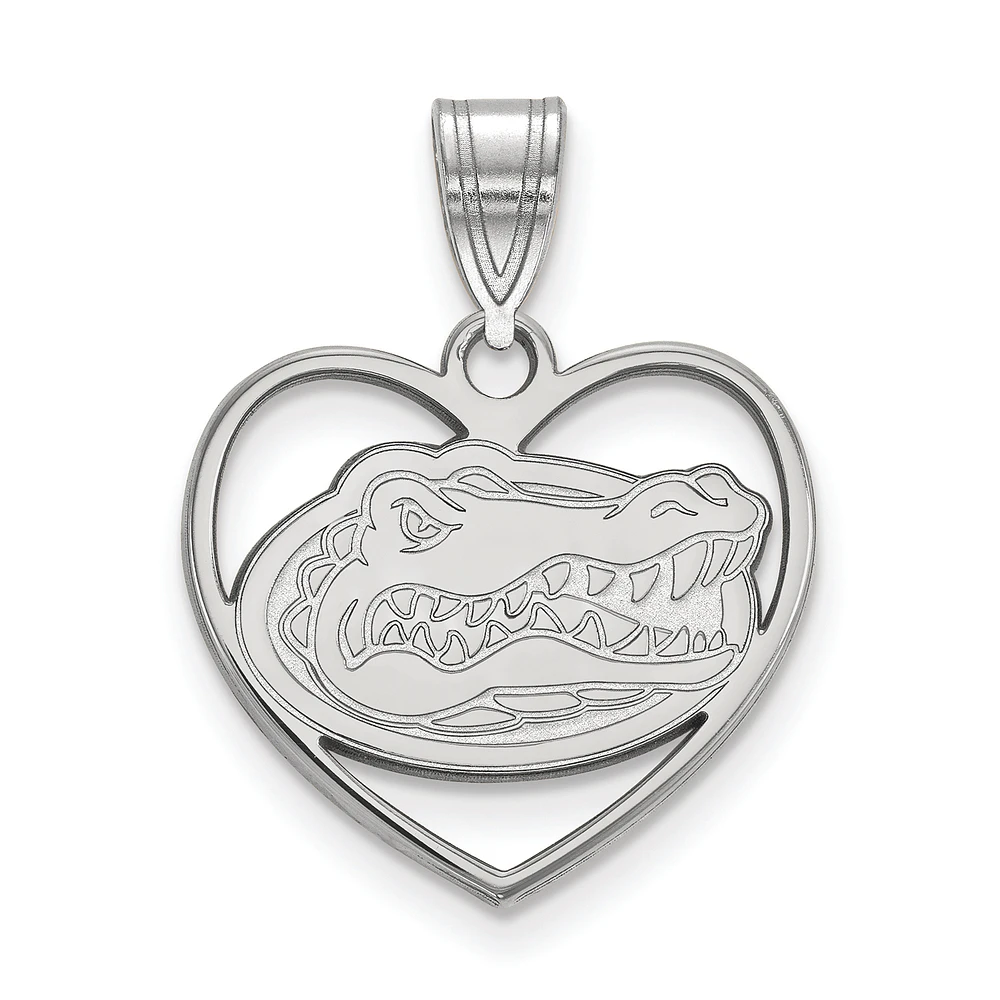 Women's Florida Gators Sterling Silver Logo Heart Pendant