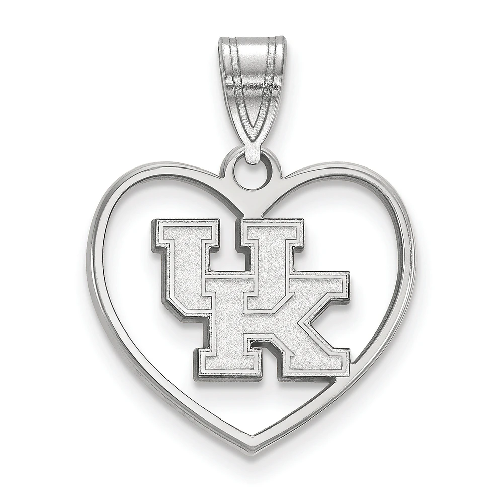 Women's Kentucky Wildcats Sterling Silver Logo Heart Pendant