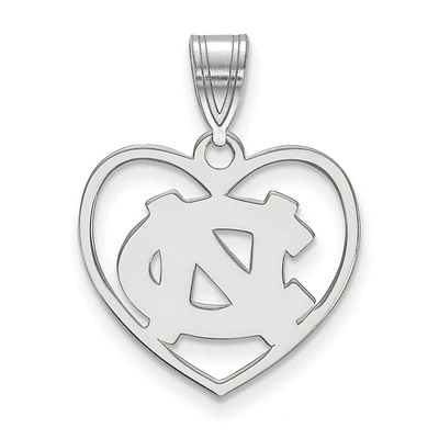 Women's North Carolina Tar Heels Sterling Silver Logo Heart Pendant