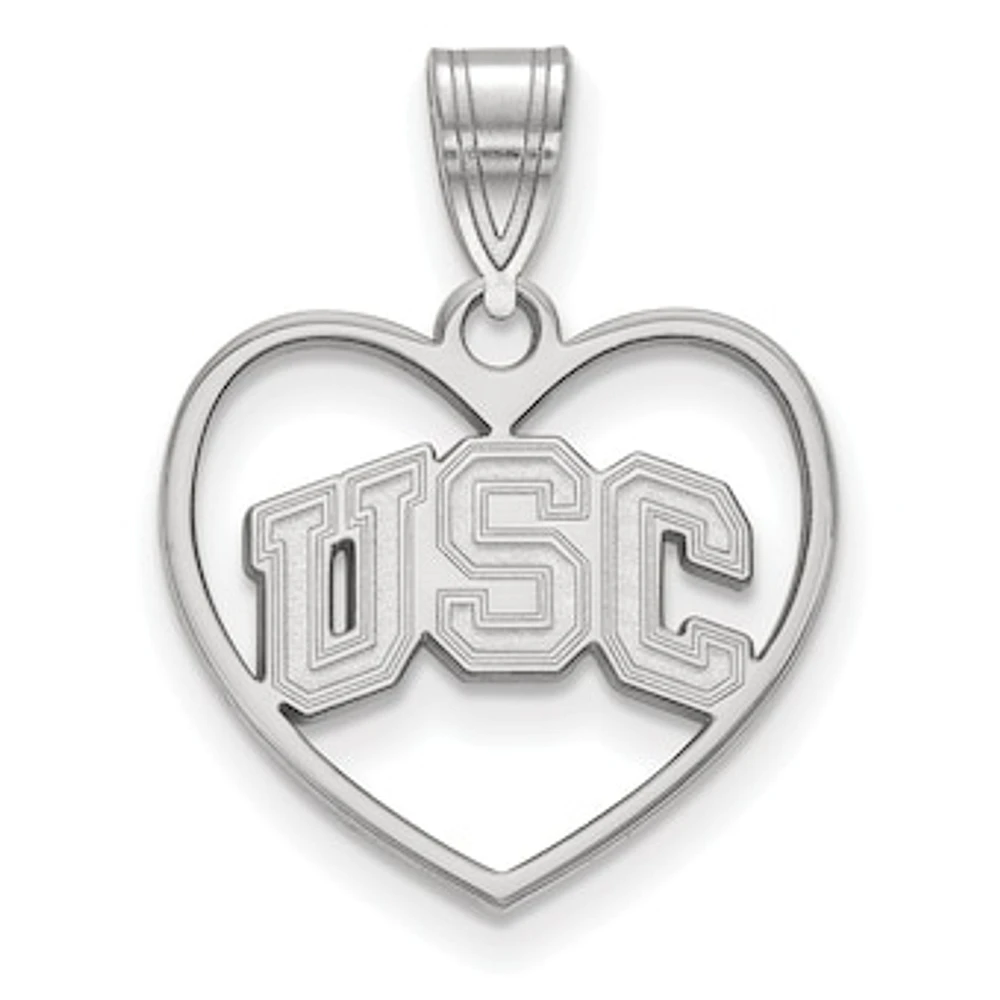 Women's USC Trojans Sterling Silver Logo Heart Pendant
