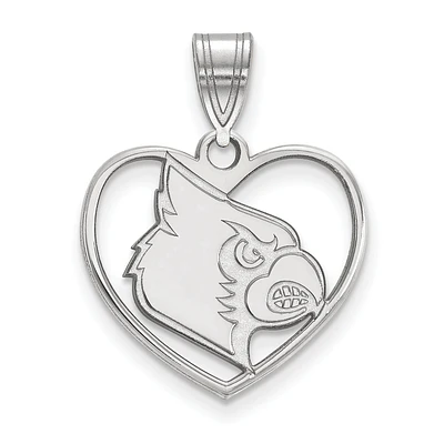 Women's Louisville Cardinals Sterling Silver Logo Heart Pendant