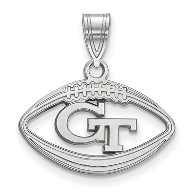 Women's Georgia Tech Yellow Jackets Sterling Silver Logo Football Pendant
