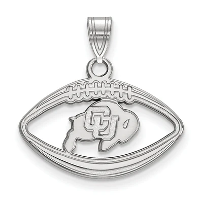 Women's Colorado Buffaloes Sterling Silver Logo Football Pendant