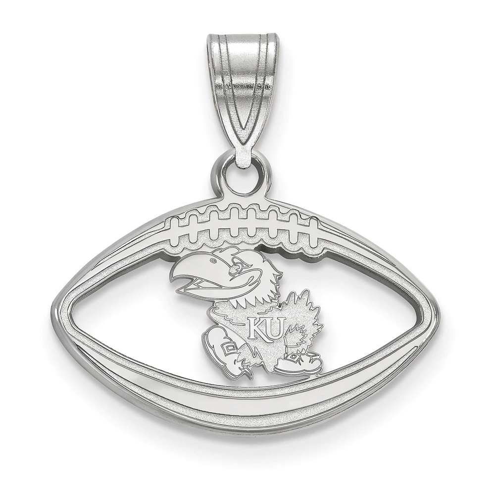 Women's Kansas Jayhawks Sterling Silver Logo Football Pendant
