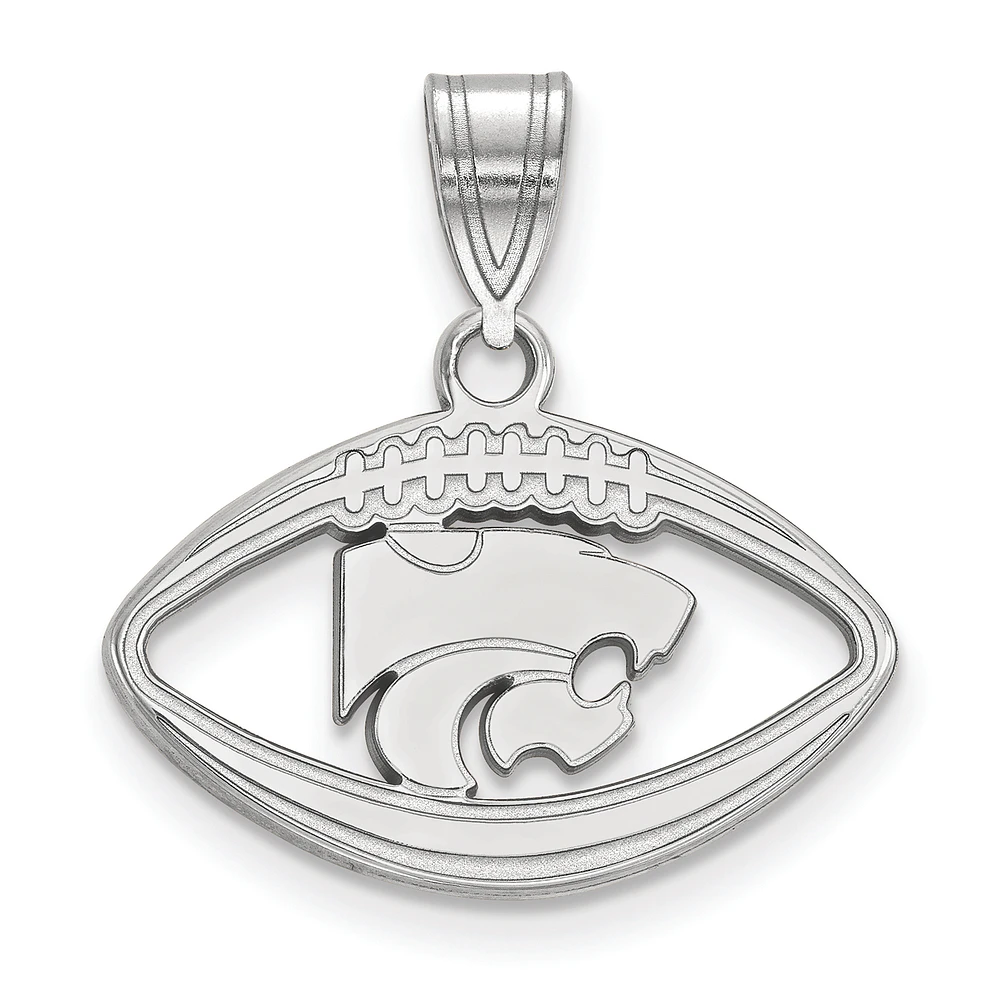 Women's Kansas State Wildcats Sterling Silver Logo Football Pendant