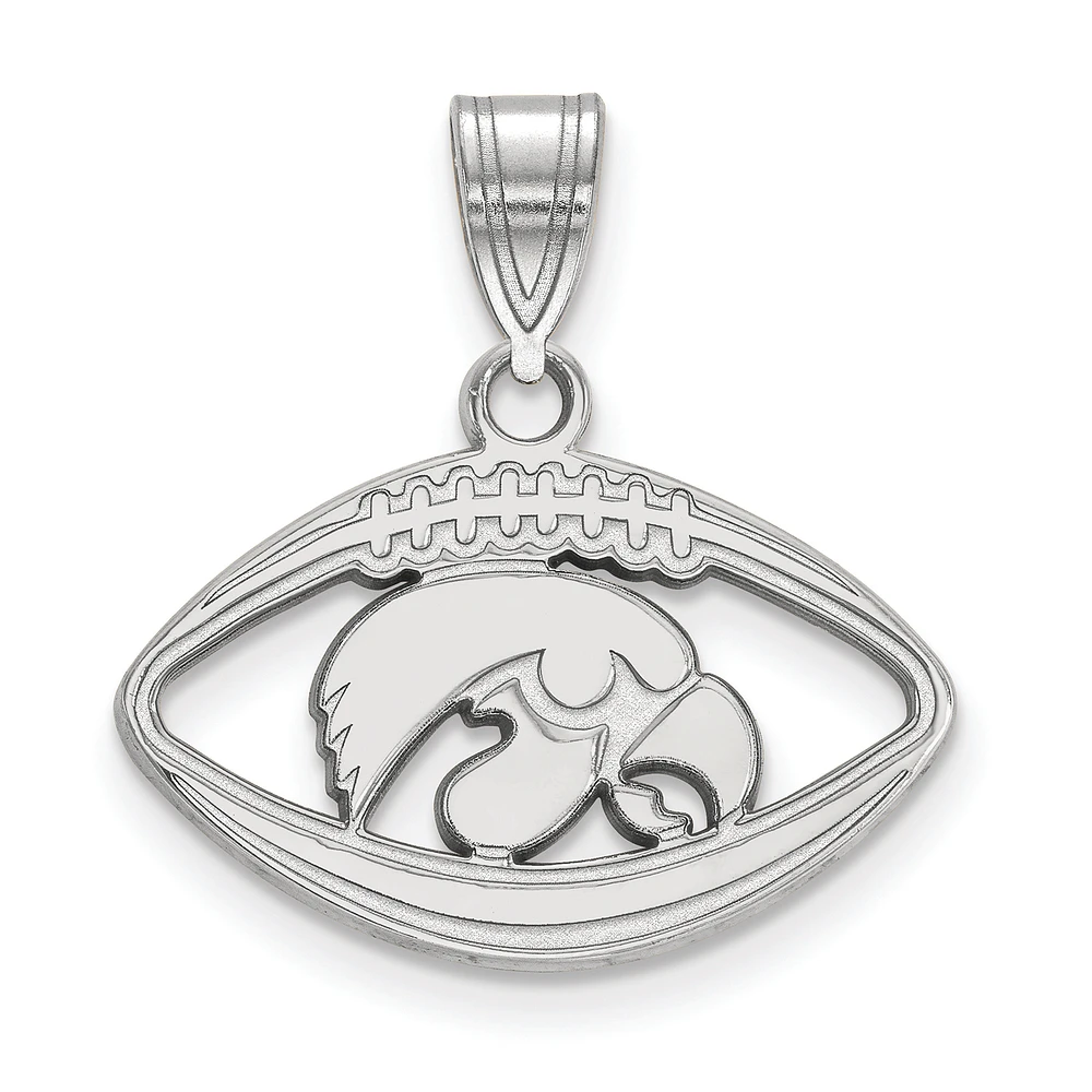 Women's Iowa Hawkeyes Sterling Silver Logo Football Pendant