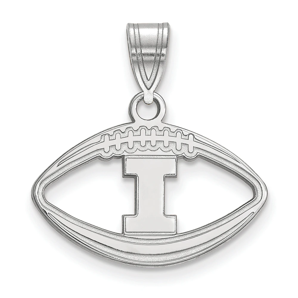 Women's Illinois Fighting Illini Sterling Silver Logo Football Pendant