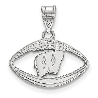 Women's Wisconsin Badgers Sterling Silver Logo Football Pendant