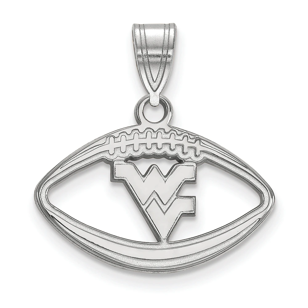 Women's West Virginia Mountaineers Sterling Silver Logo Football Pendant
