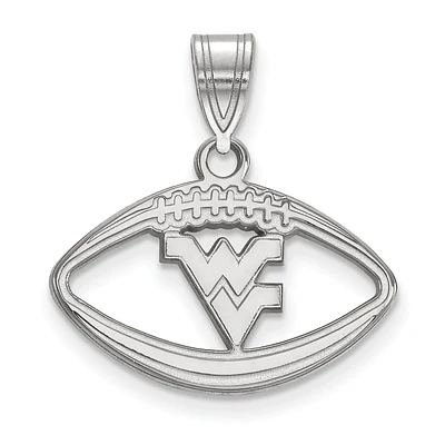 Women's West Virginia Mountaineers Sterling Silver Logo Football Pendant