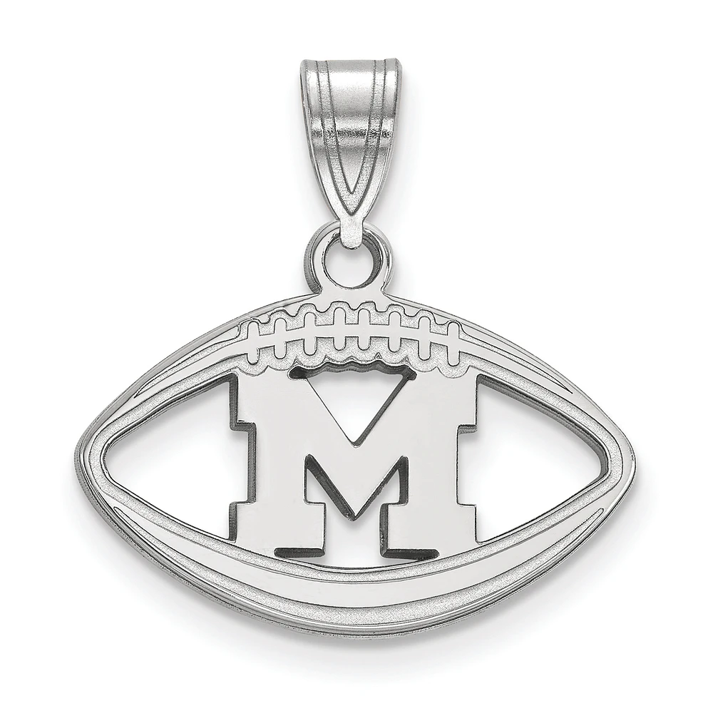 Women's Michigan Wolverines Sterling Silver Logo Football Pendant