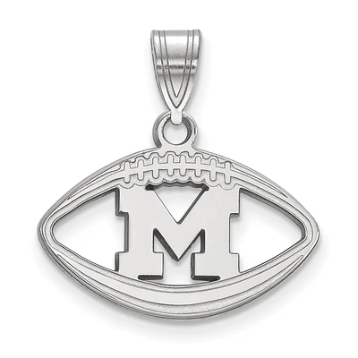 Women's Michigan Wolverines Sterling Silver Logo Football Pendant