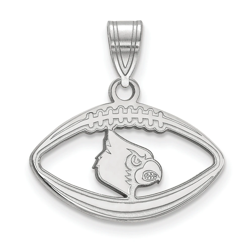 Women's Louisville Cardinals Sterling Silver Logo Football Pendant