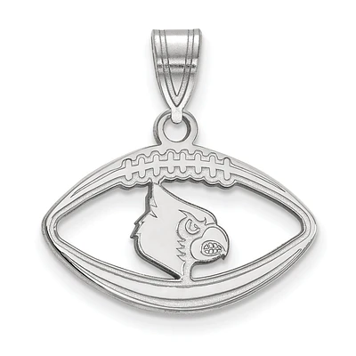 Women's Louisville Cardinals Sterling Silver Logo Football Pendant