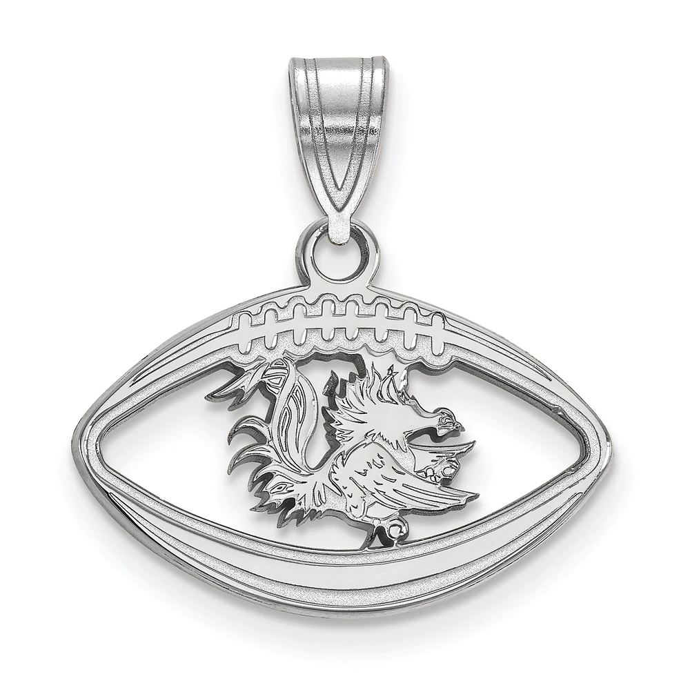 Women's South Carolina Gamecocks Sterling Silver Mascot Football Pendant