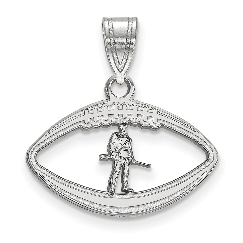 Women's West Virginia Mountaineers Sterling Silver Mascot Football Pendant