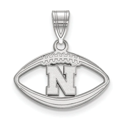 Women's Nebraska Huskers Sterling Silver Logo Football Pendant