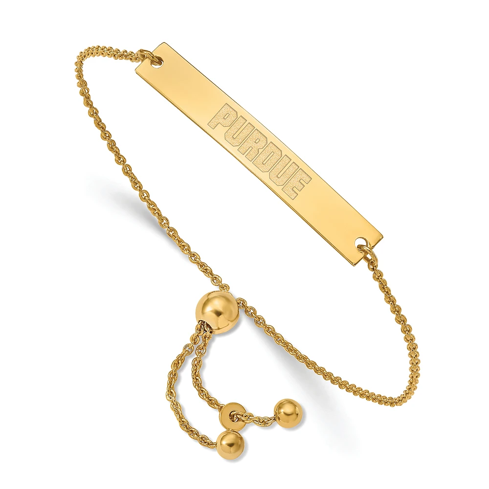 Women's Purdue Boilermakers Sterling Silver Gold-Plated Adjustable Bar Bracelet